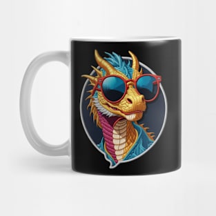 Cool Dragon Embroidered Patch Mug